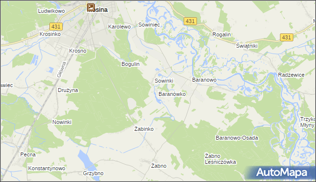 mapa Baranówko, Baranówko na mapie Targeo