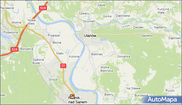 mapa Bieliniec, Bieliniec na mapie Targeo