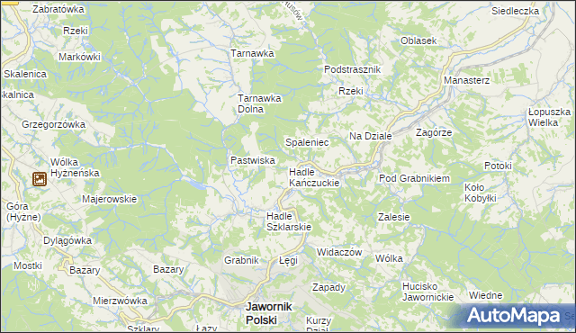 mapa Hadle Kańczuckie, Hadle Kańczuckie na mapie Targeo