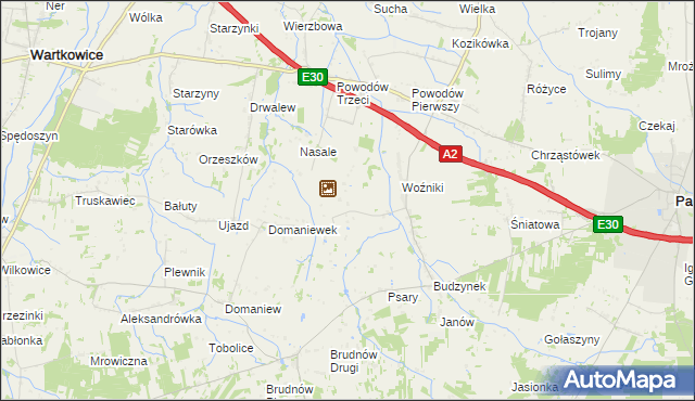 mapa Idzikowice gmina Dalików, Idzikowice gmina Dalików na mapie Targeo