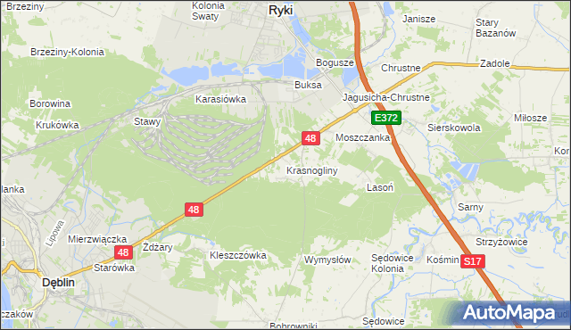 mapa Krasnogliny, Krasnogliny na mapie Targeo