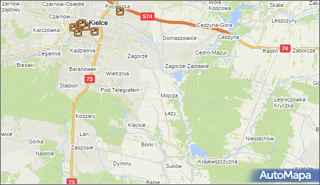 mapa Mójcza, Mójcza na mapie Targeo