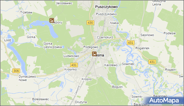 mapa Mosina powiat poznański, Mosina powiat poznański na mapie Targeo