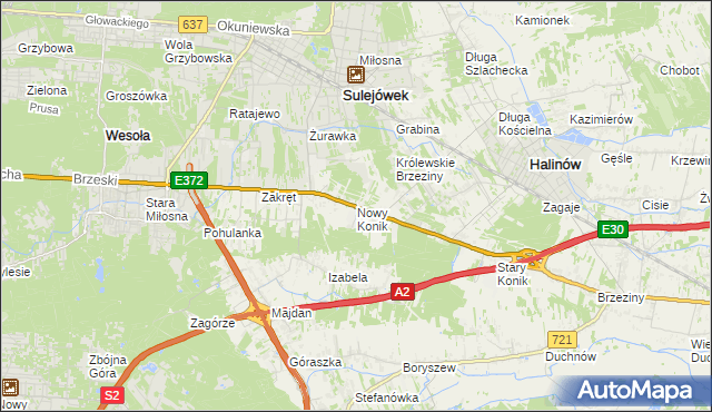 mapa Nowy Konik, Nowy Konik na mapie Targeo