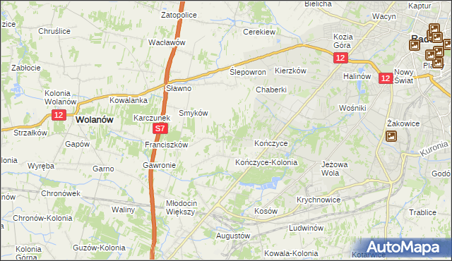 mapa Podkończyce, Podkończyce na mapie Targeo