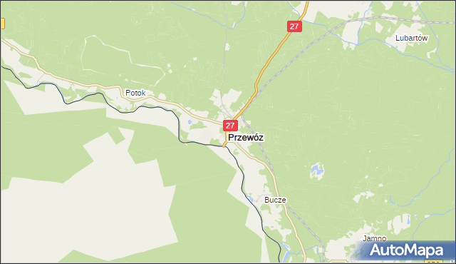 mapa Przewóz powiat żarski, Przewóz powiat żarski na mapie Targeo