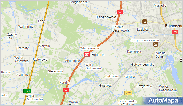 mapa Robercin, Robercin na mapie Targeo