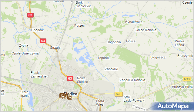 mapa Topórek, Topórek na mapie Targeo