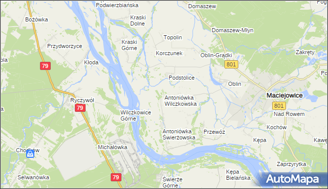 mapa Antoniówka Wilczkowska, Antoniówka Wilczkowska na mapie Targeo