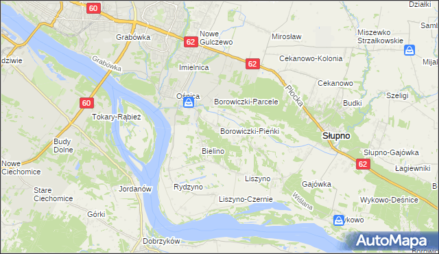 mapa Borowiczki-Pieńki, Borowiczki-Pieńki na mapie Targeo