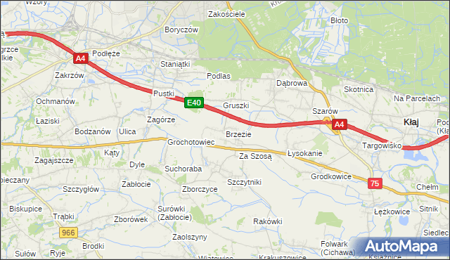 mapa Brzezie gmina Kłaj, Brzezie gmina Kłaj na mapie Targeo