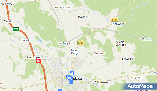 mapa Kolonia Waszulki, Kolonia Waszulki na mapie Targeo