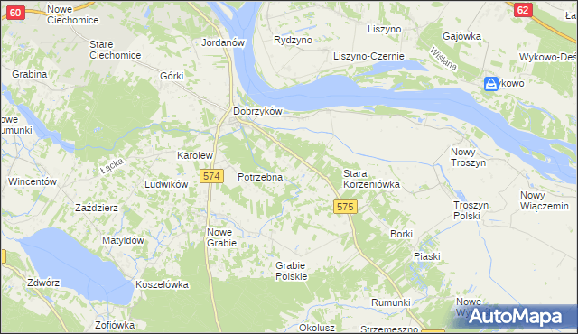 mapa Nowa Korzeniówka, Nowa Korzeniówka na mapie Targeo