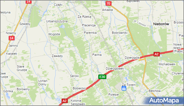 mapa Parma, Parma na mapie Targeo