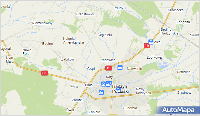 mapa Radowiec, Radowiec na mapie Targeo