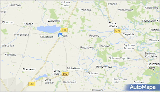 mapa Ruszkowo gmina Dobrzyń nad Wisłą, Ruszkowo gmina Dobrzyń nad Wisłą na mapie Targeo