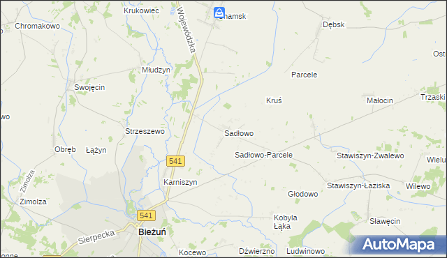 mapa Sadłowo gmina Bieżuń, Sadłowo gmina Bieżuń na mapie Targeo