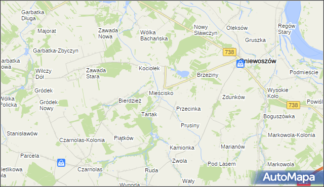 mapa Sarnów gmina Gniewoszów, Sarnów gmina Gniewoszów na mapie Targeo