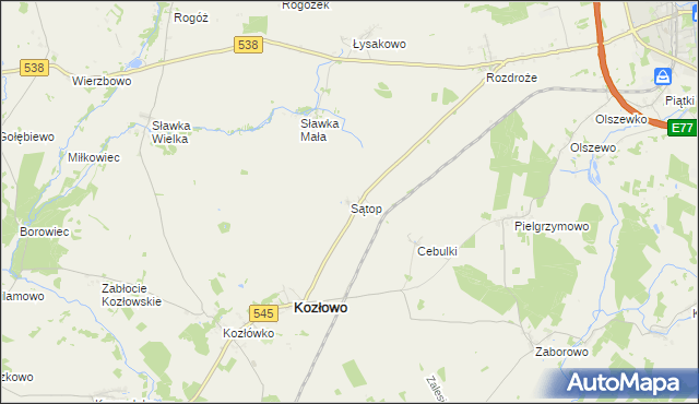 mapa Sątop, Sątop na mapie Targeo