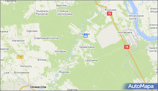 mapa Selwanówka, Selwanówka na mapie Targeo