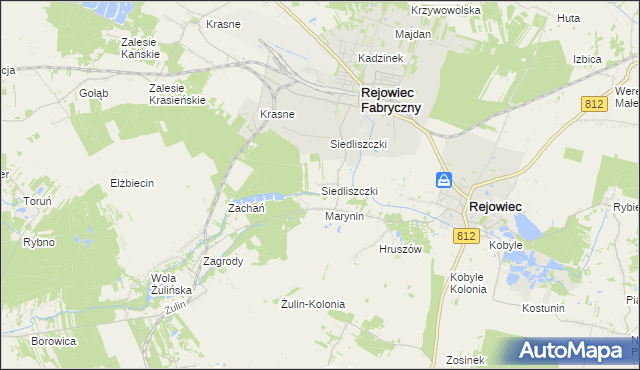 mapa Siedliszczki gmina Rejowiec, Siedliszczki gmina Rejowiec na mapie Targeo