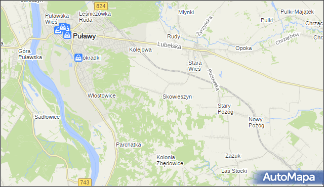 mapa Skowieszyn, Skowieszyn na mapie Targeo