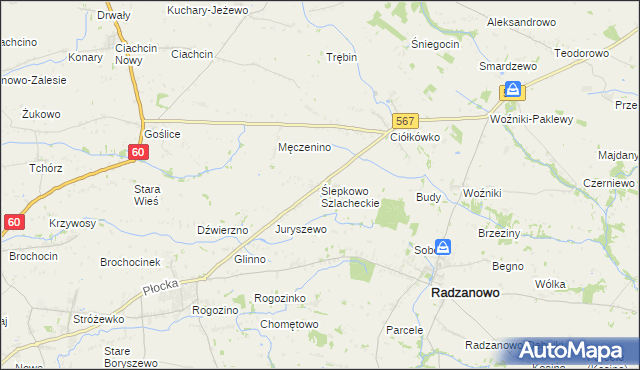 mapa Ślepkowo Szlacheckie, Ślepkowo Szlacheckie na mapie Targeo