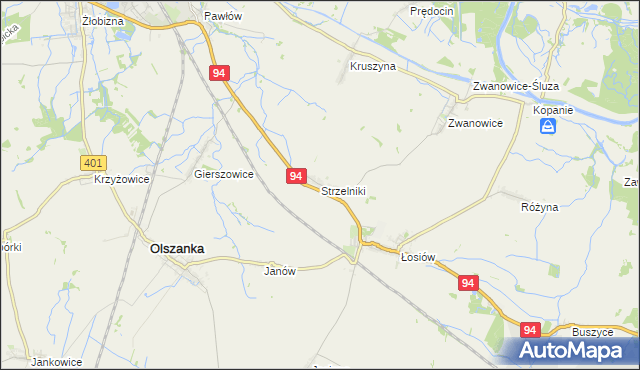 mapa Strzelniki gmina Lewin Brzeski, Strzelniki gmina Lewin Brzeski na mapie Targeo