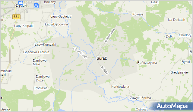 mapa Suraż, Suraż na mapie Targeo