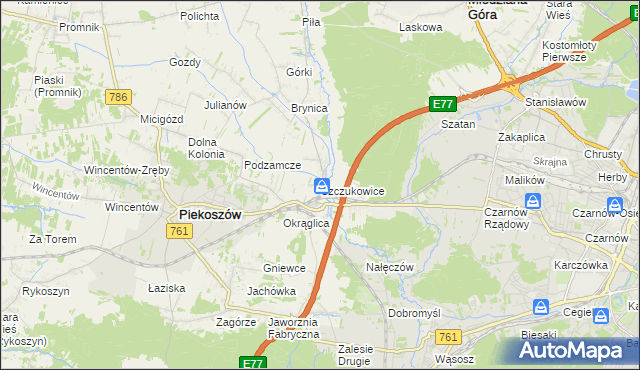 mapa Szczukowice, Szczukowice na mapie Targeo