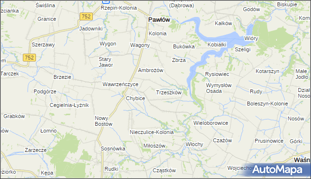 mapa Trzeszków, Trzeszków na mapie Targeo