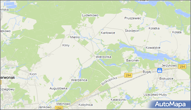 mapa Wierzonka, Wierzonka na mapie Targeo