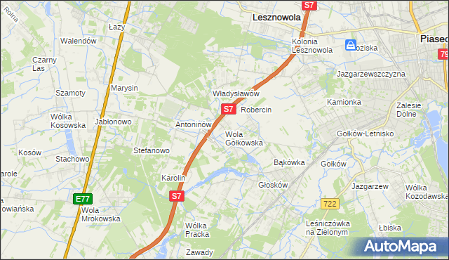 mapa Wola Gołkowska, Wola Gołkowska na mapie Targeo