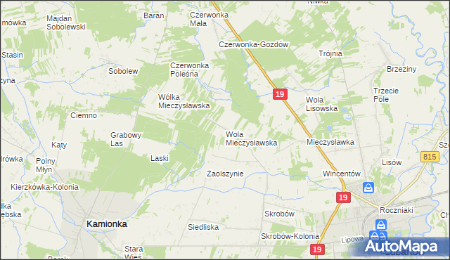 mapa Wola Mieczysławska, Wola Mieczysławska na mapie Targeo