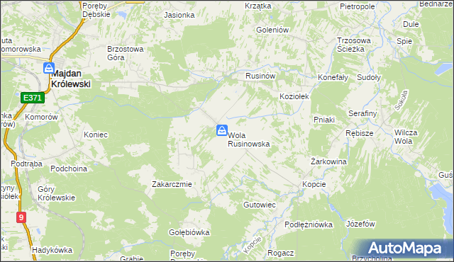 mapa Wola Rusinowska, Wola Rusinowska na mapie Targeo