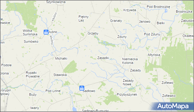 mapa Zasadki gmina Świedziebnia, Zasadki gmina Świedziebnia na mapie Targeo