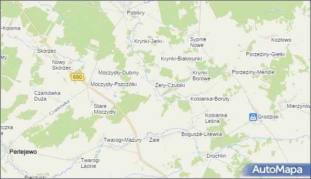 mapa Żery-Pilaki, Żery-Pilaki na mapie Targeo