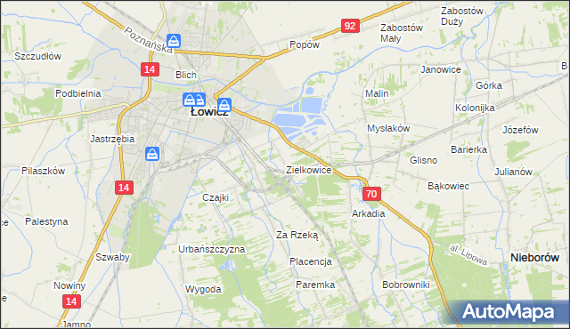 mapa Zielkowice, Zielkowice na mapie Targeo
