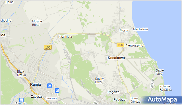 mapa Dębogórze, Dębogórze na mapie Targeo