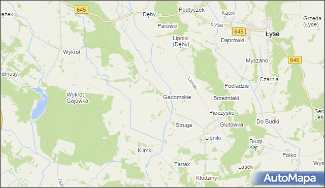 mapa Gadomskie, Gadomskie na mapie Targeo