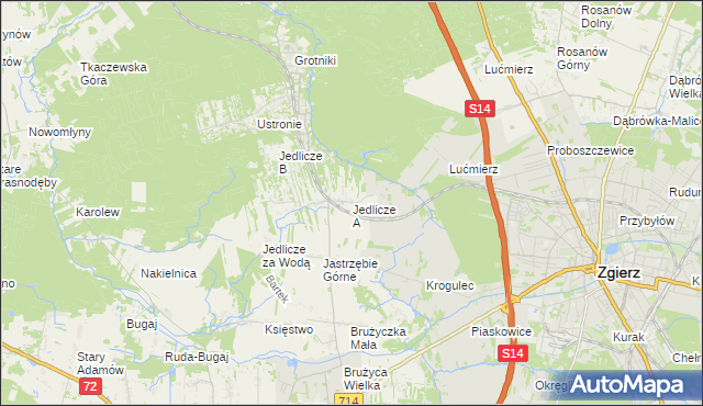 mapa Jedlicze A, Jedlicze A na mapie Targeo