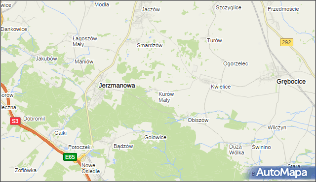 mapa Kurów Mały, Kurów Mały na mapie Targeo