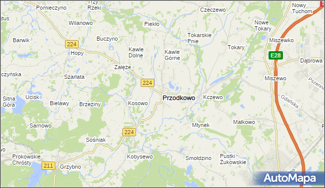 mapa Przodkowo, Przodkowo na mapie Targeo