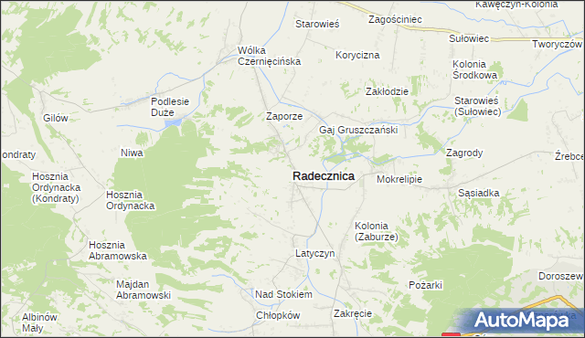 mapa Radecznica, Radecznica na mapie Targeo