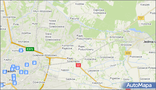 mapa Rajec Poduchowny, Rajec Poduchowny na mapie Targeo