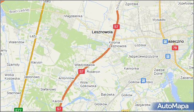 mapa Wilcza Góra gmina Lesznowola, Wilcza Góra gmina Lesznowola na mapie Targeo