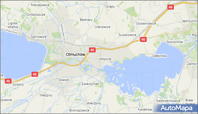 mapa Wójcice gmina Otmuchów, Wójcice gmina Otmuchów na mapie Targeo