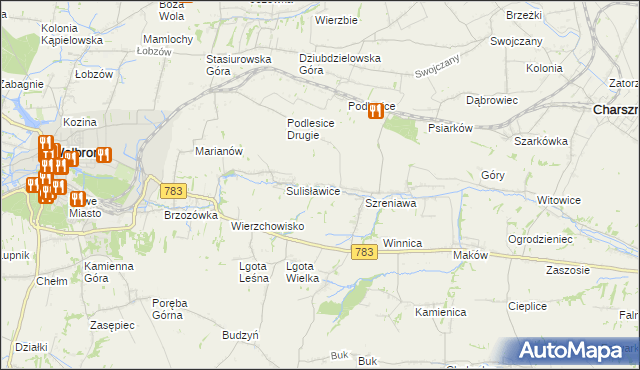 mapa Adamowice gmina Gołcza, Adamowice gmina Gołcza na mapie Targeo