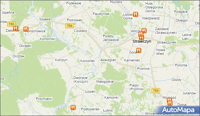 mapa Akwizgran, Akwizgran na mapie Targeo