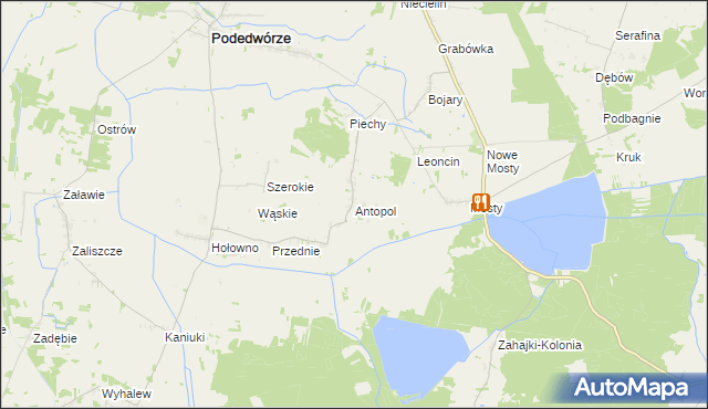 mapa Antopol gmina Podedwórze, Antopol gmina Podedwórze na mapie Targeo
